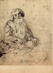Portræt af Platon; tegning af Raphael. Gallerie dellAccademia, Venedig